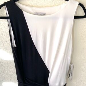 NEW! Sandra Darren Maxi Dress Black and White Size Small